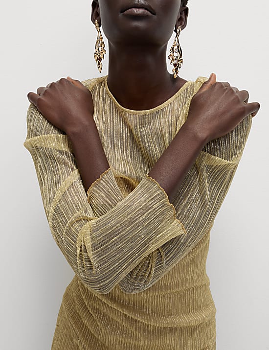 Lurex Sparkly Mini Column Dress