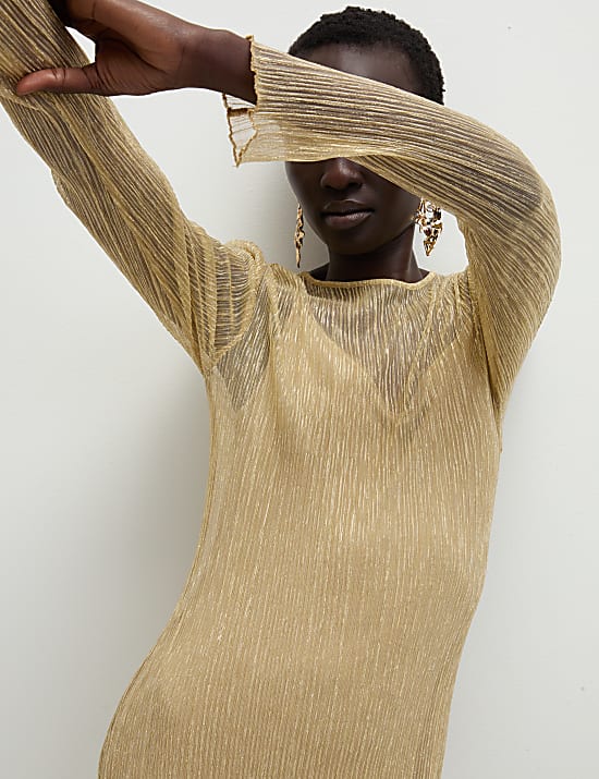 Lurex Sparkly Mini Column Dress