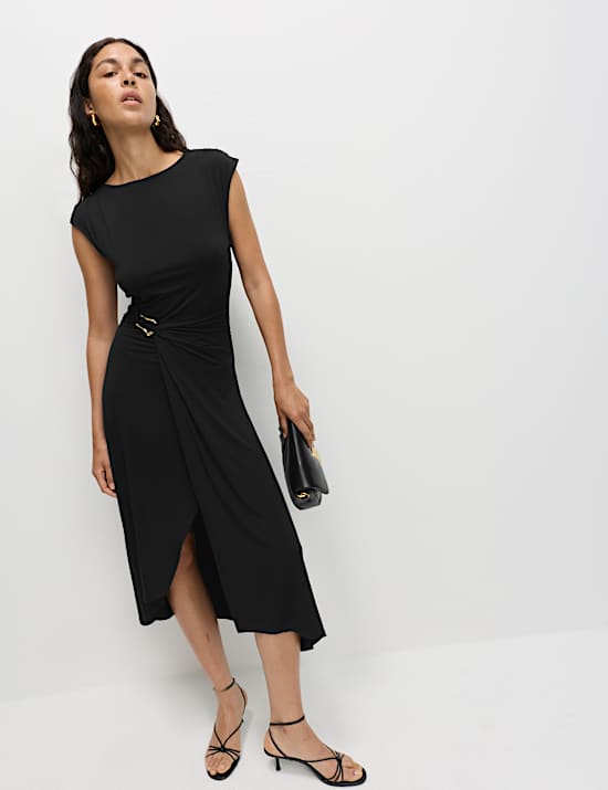 Jersey Twist Front Midaxi Dress