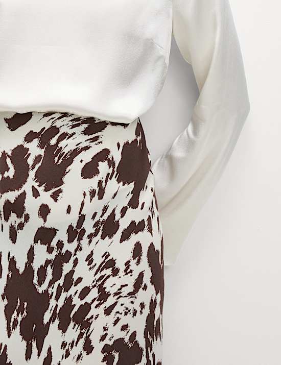 Animal Print Midaxi Slip Skirt