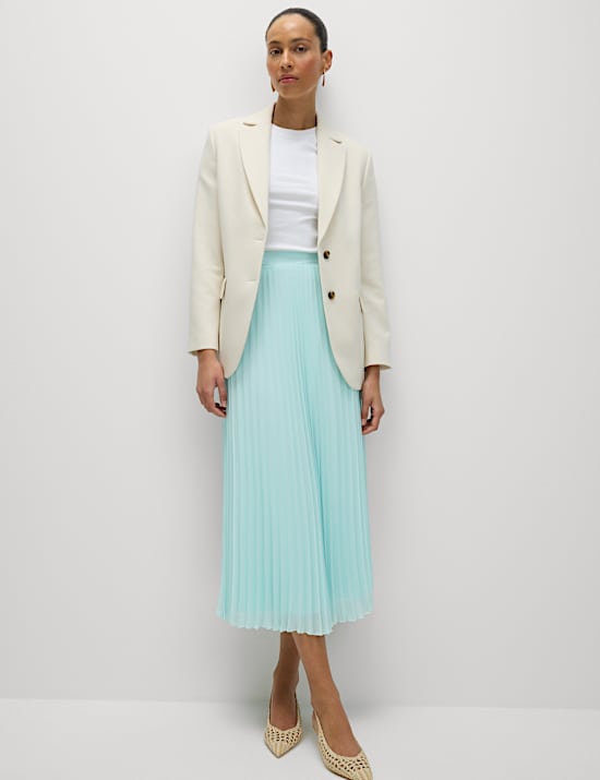 Pliss&eacute; Pleated Midaxi Skirt