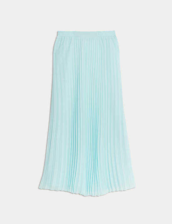 Pliss&eacute; Pleated Midaxi Skirt