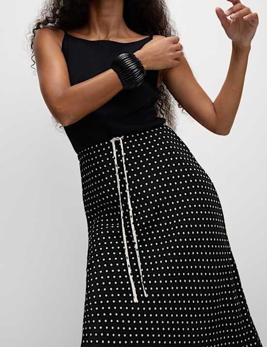 Πουά μίντι μάξι φούστα σε γραμμή Α