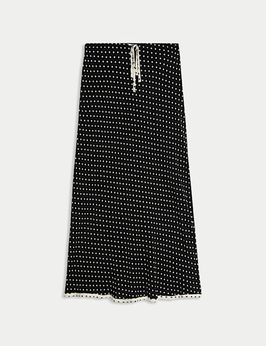 Πουά μίντι μάξι φούστα σε γραμμή Α