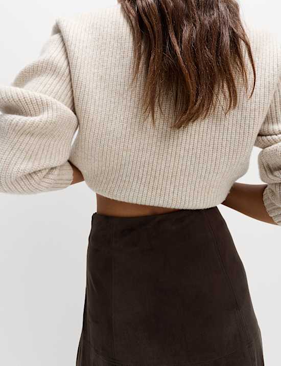 Suèdette maxi-rok met A-lijn