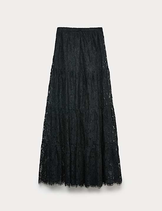 Lace Maxi Tiered Skirt