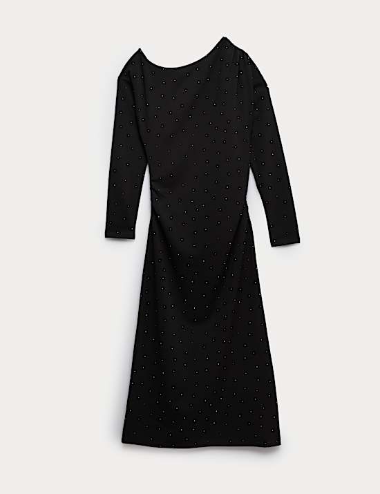 Embellished Bodycon Midi Dress