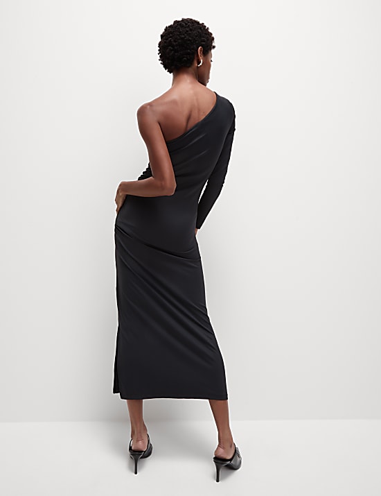 One Shoulder Midi Bodycon Dress