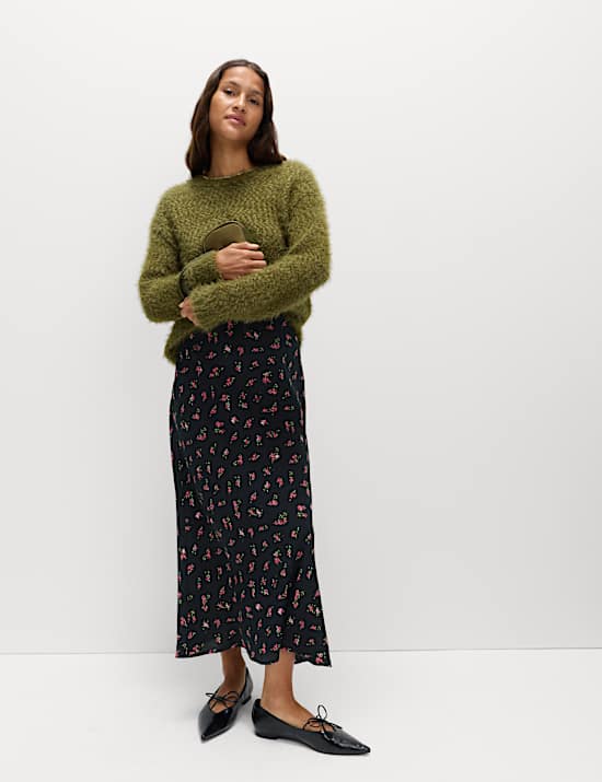 Floral Midaxi A-Line Skirt