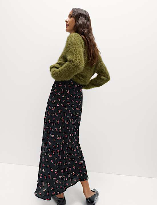 Floral Midaxi A-Line Skirt