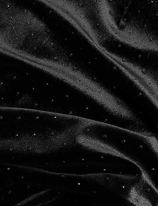 Velvet Embellished Tie Front Sleeveless Jumpsuit