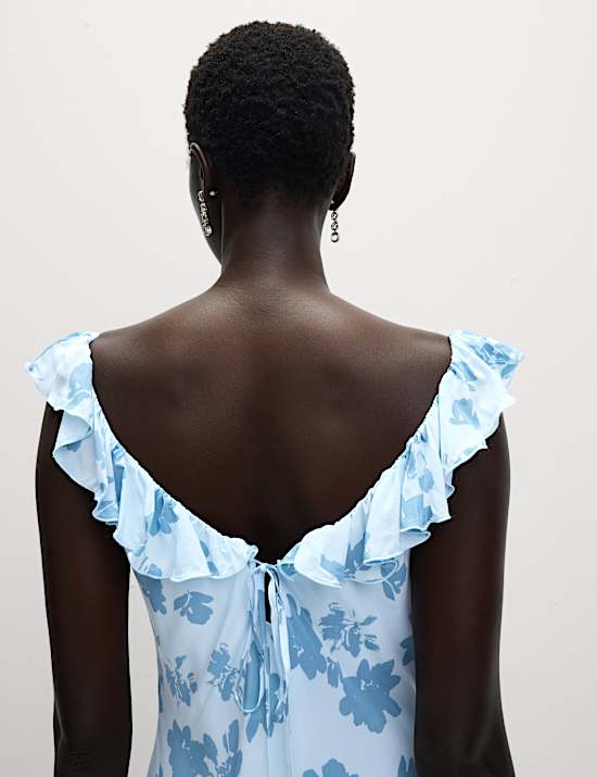 Floral Ruffle Midi Tiered Dress