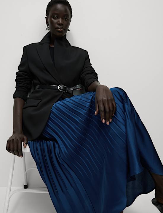 Pleated Midaxi Skirt