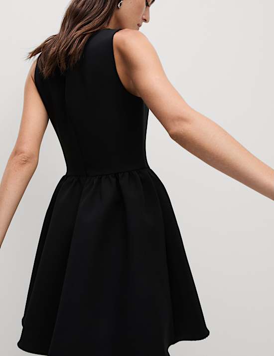 Square Neck Waisted Mini Dress