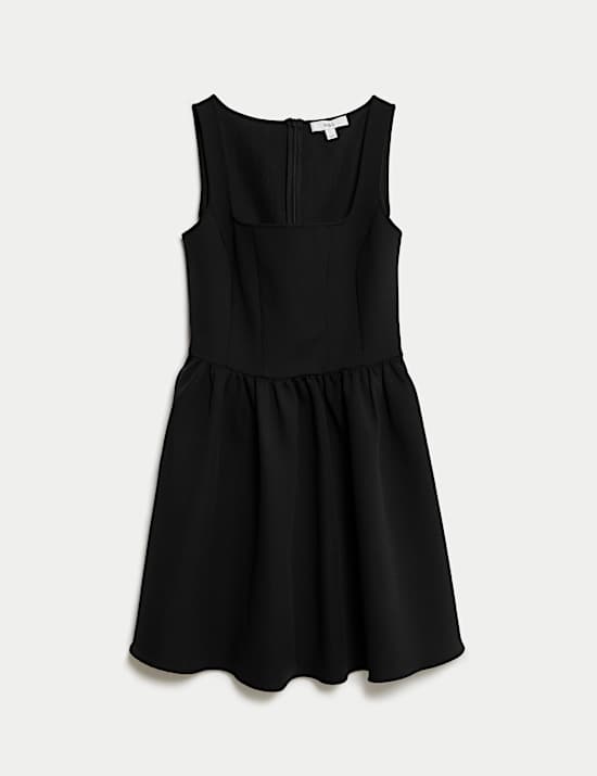 Square Neck Waisted Mini Dress