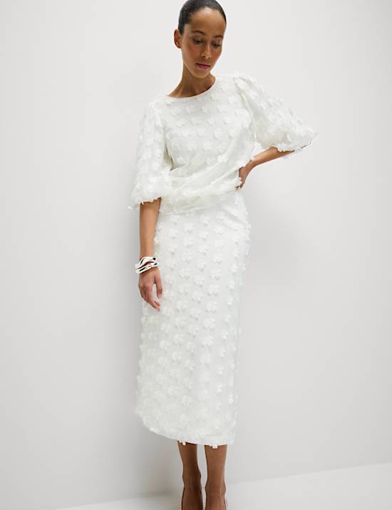 Embellished Midaxi Column Skirt