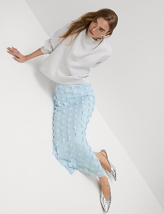 Embellished Midaxi Column Skirt