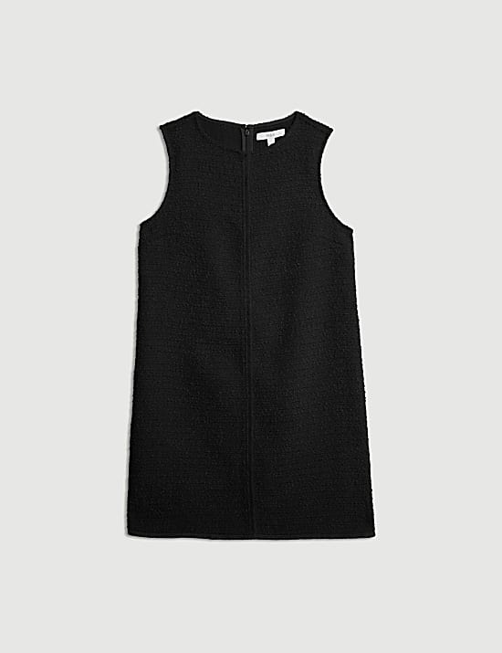 שמלת מיני רב-עונתית עם טקסטורה בשילוב צמר