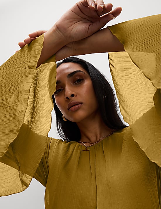 Frill Detail Maxi Tiered Dress