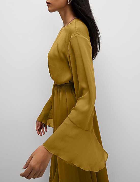 Frill Detail Maxi Tiered Dress