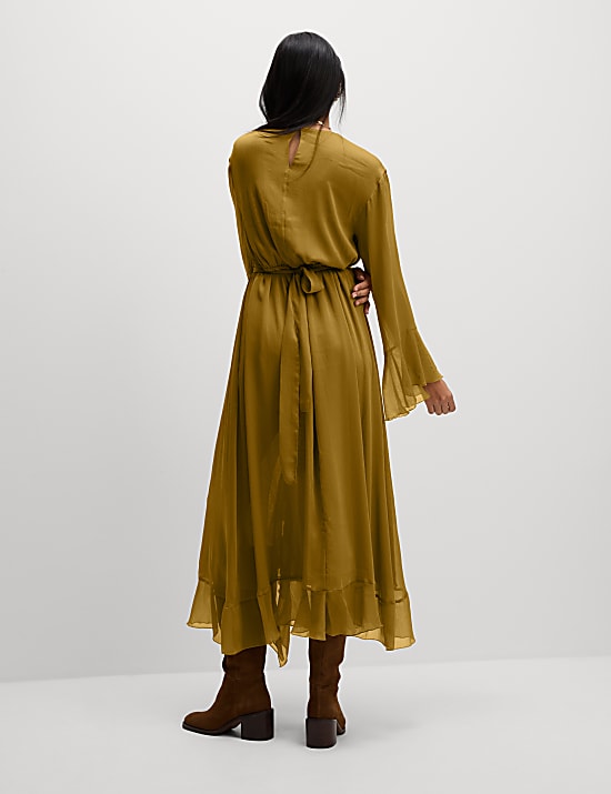 Frill Detail Maxi Tiered Dress