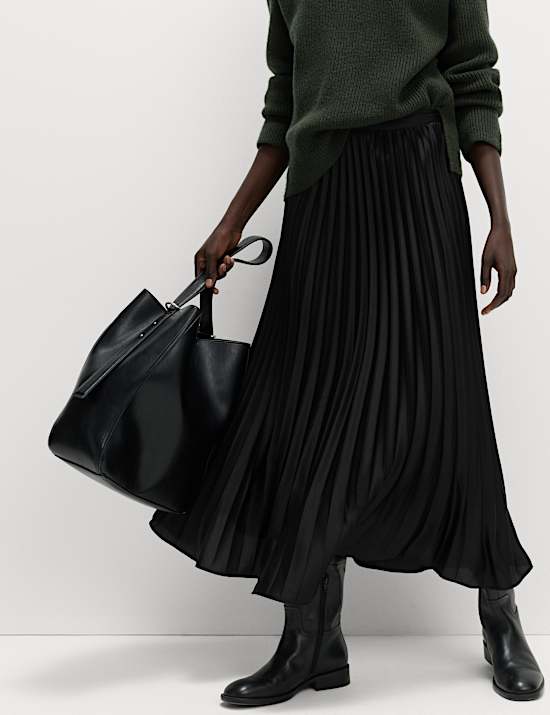 Pleated Midaxi Skirt