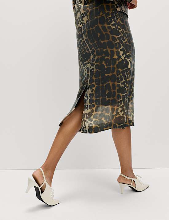 Animal Print Midi Skirt
