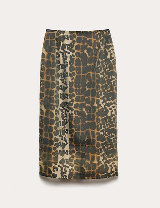 Animal Print Midi Skirt