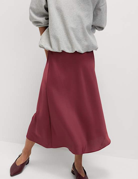 Satin Midaxi Slip Skirt