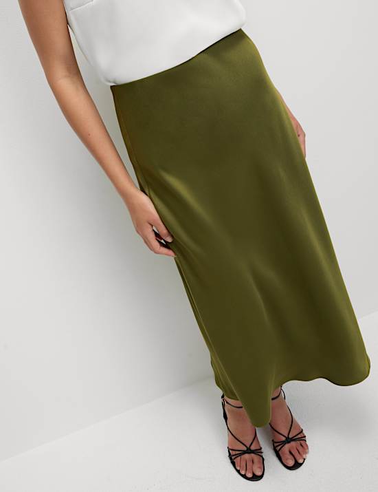 Satin Midaxi Slip Skirt