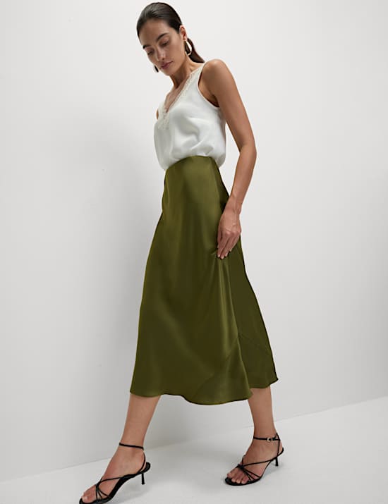 Satin Midaxi Slip Skirt