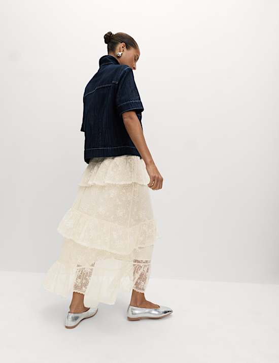 Lace Maxi Tiered Skirt