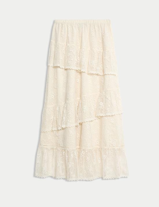 Lace Maxi Tiered Skirt