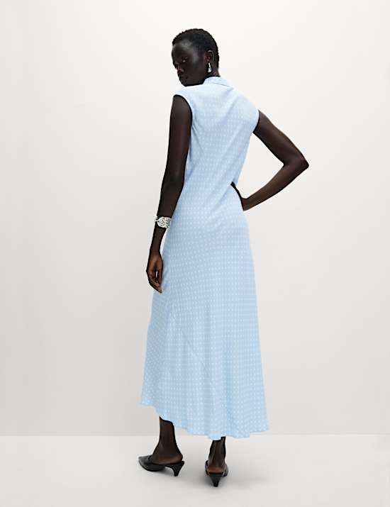 Polka Dot Maxi Shirt Dress