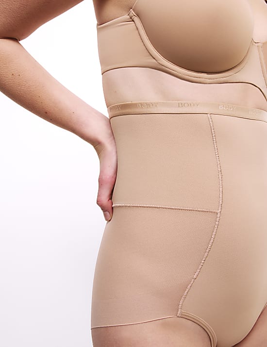 Licht corrigerende slip met taillekorset en doorzichtige panelen