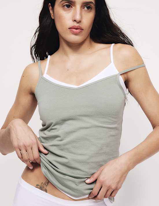 3pk Cotton Rich Strappy Vests