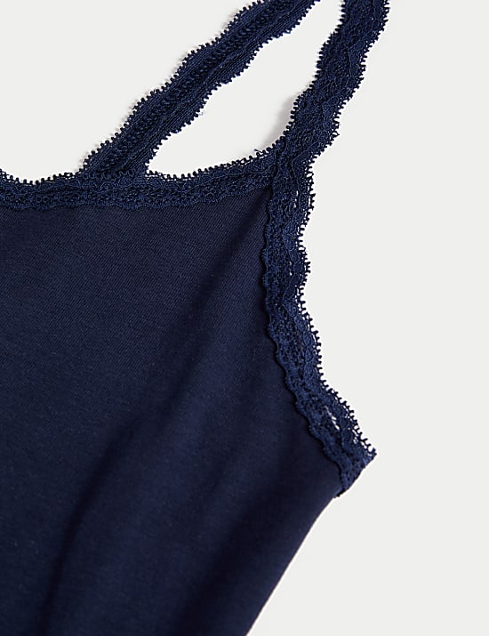 Φανελάκι με τελείωμα από δαντέλα με υψηλή περιεκτικότητα σε βαμβάκι, σετ των 3