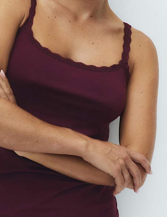 Lot de 3 d&eacute;bardeurs en coton &agrave; bordures en dentelle