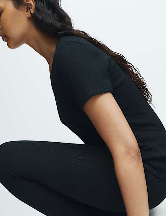 2pk Medium Warm Thermal Short Sleeve Pointelle Tops