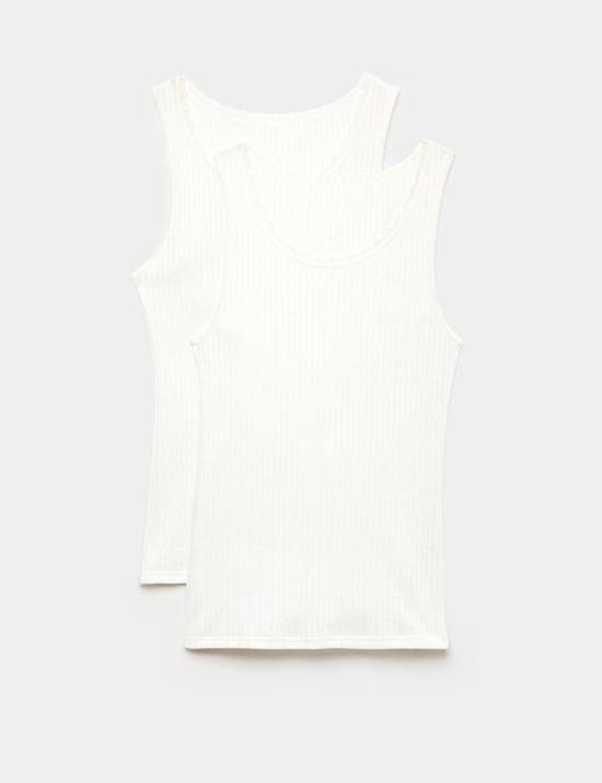 2pk Medium Warmth Thermal Pointelle Vests