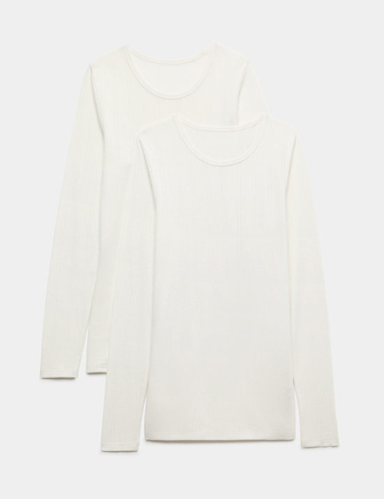 2 Pack Thermal Pointelle Long Sleeve Top