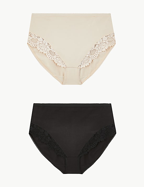2 Pack Firm Control High Leg Knickers