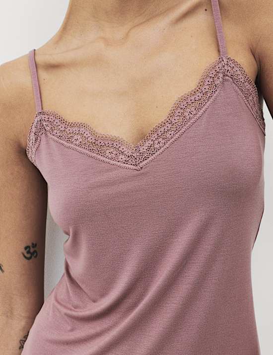 2 Pack Modal Rich Flexifit&trade; Lace Trim Vests