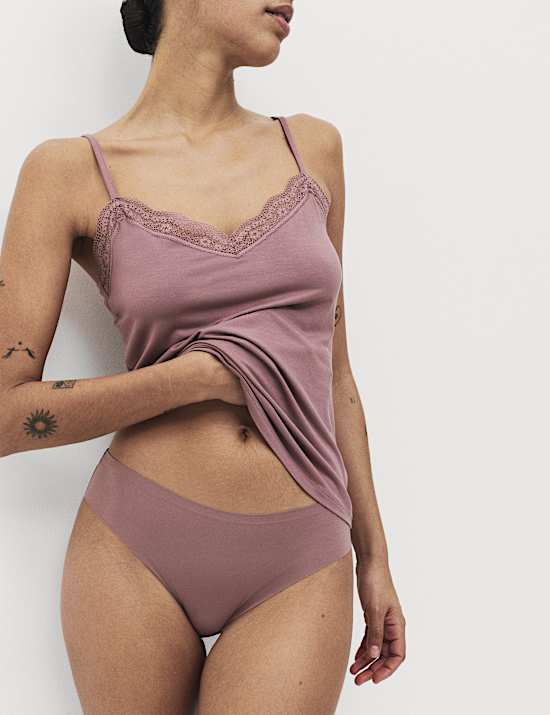 2 Pack Modal Rich Flexifit&trade; Lace Trim Vests