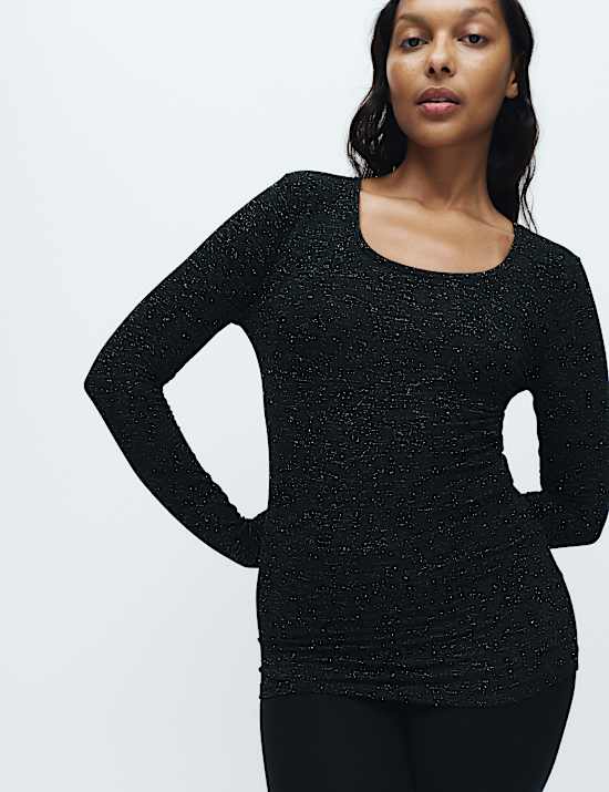 2pk Heatgen™ Light Sparkle Long Sleeve Tops
