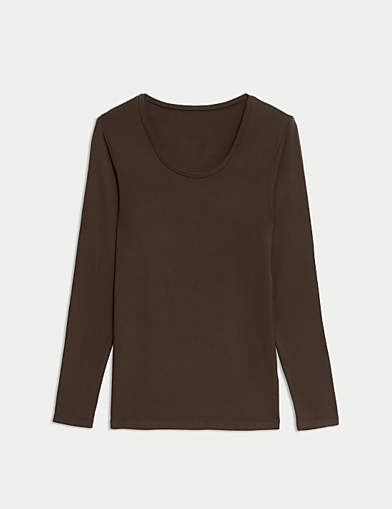 Gemiddeld warme, thermische top met wijde, ronde hals en Heatgen&trade;