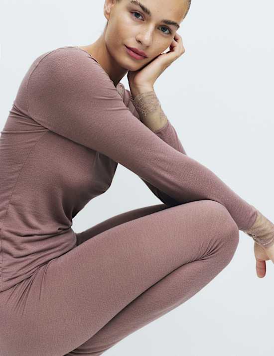 Modal Rich Thermal Long Sleeve Top with Cashmere