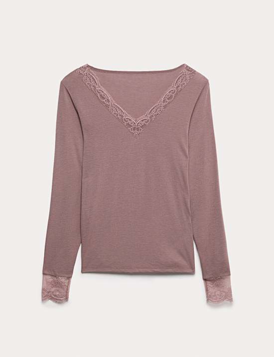 Modal Rich Thermal Long Sleeve Top with Cashmere