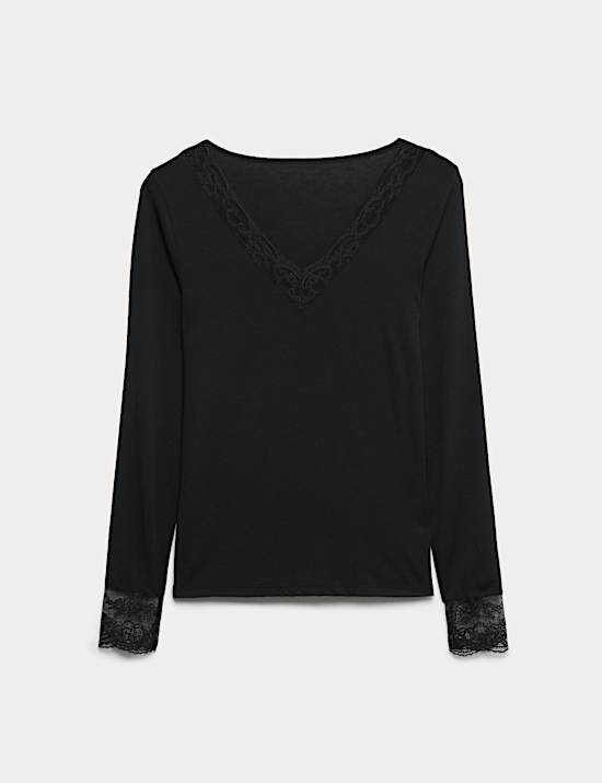 Modal Rich Long Sleeve Top with Cashmere