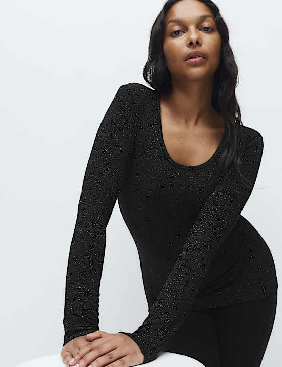 Heatgen™ Medium Thermal Long Sleeve Sparkle Top